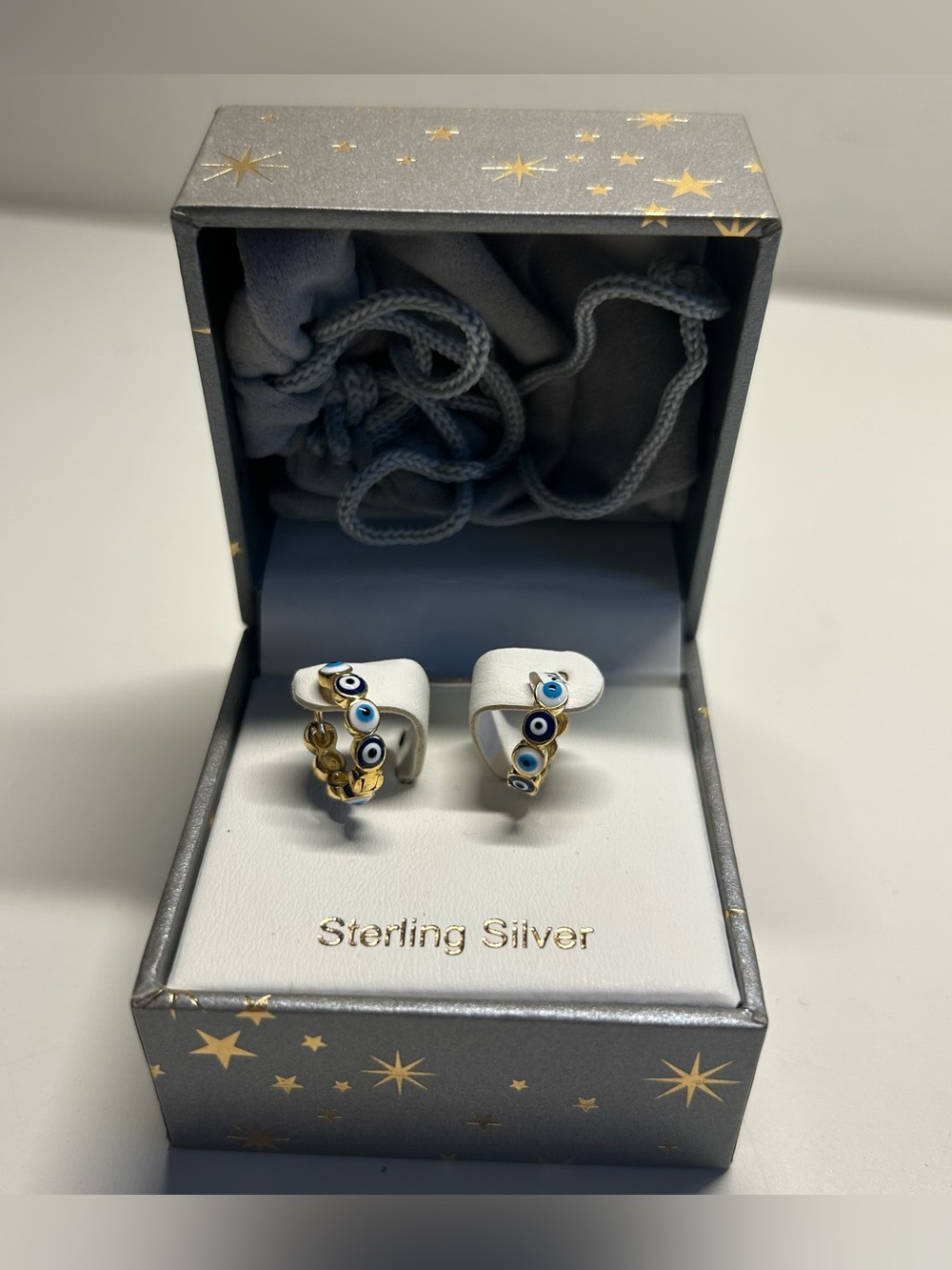 NIB Rachel Zoe evil eye hoop earrings - Picture 6 of 8